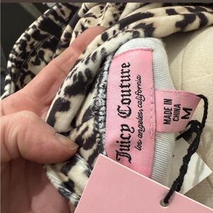 Medium: Juicy Couture Leopard print Black &  Cream Animal Print Apparel NWT